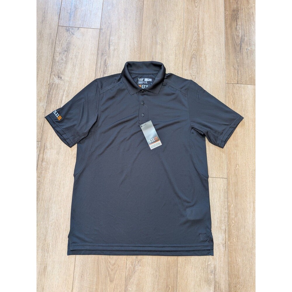 NWT 5.11 Tactical Men's Short Sleeve Black Helios Polo Shirt 41192 Size Medium M